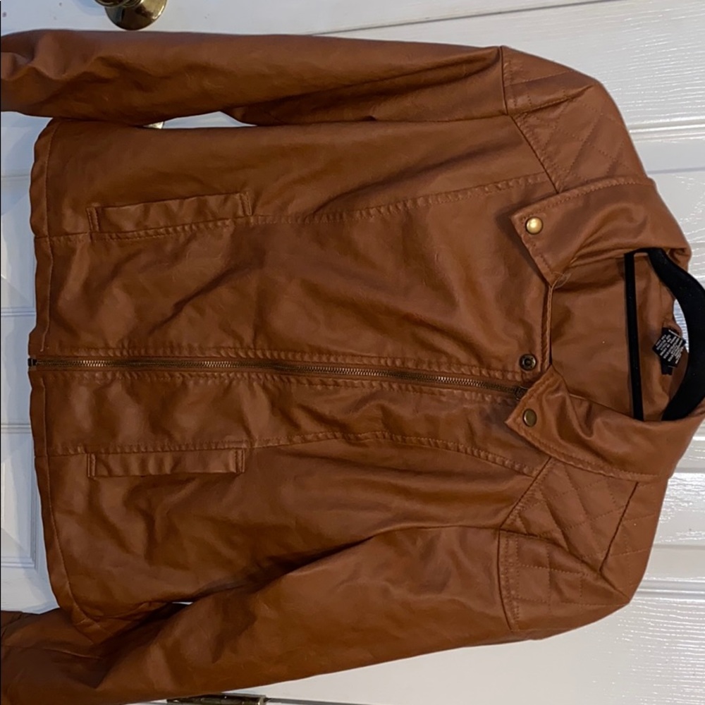 Brown leather jacket